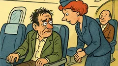 Banc: Stewardesa întreabă: ați mai zburat?